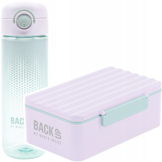 Záložná fľaša na vodu 600 ml + Lunch Box pohyblivá priehradka Backup C39 Purple Derform SB6C39